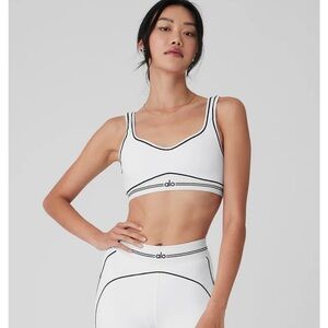 Alo yoga heartthrob set white xs with Tote bag